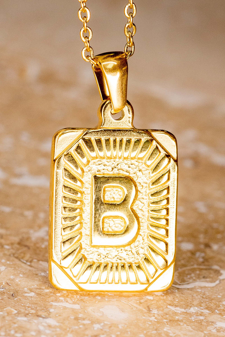 Rectangle Inital Necklace