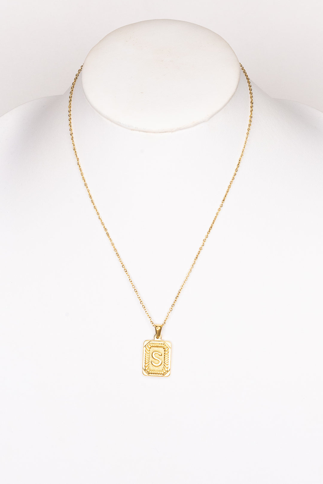 Rectangle Inital Necklace
