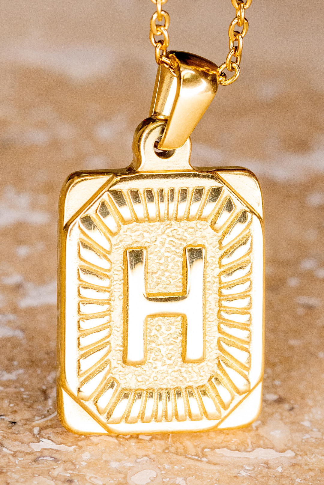 Rectangle Inital Necklace