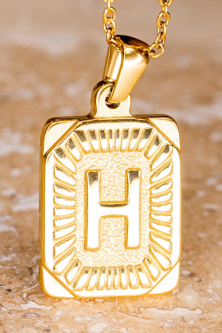 Rectangle Inital Necklace